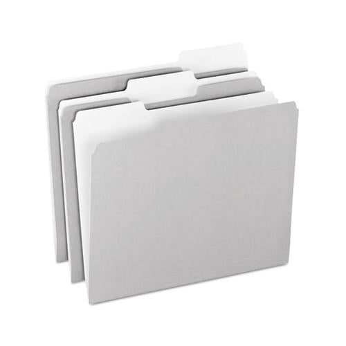 Colored File Folders, 1-3-cut Tabs, Letter Size, Gray-light Gray, 100-box