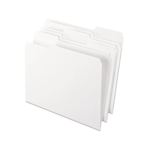 Colored File Folders, 1-3-cut Tabs, Letter Size, White, 100-box