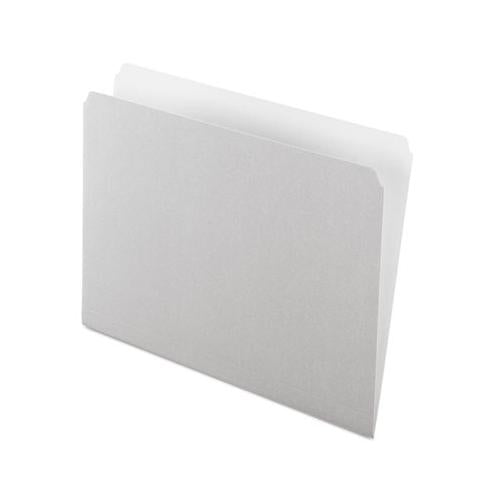 Colored File Folders, Straight Tab, Letter Size, Gray-light Gray, 100-box