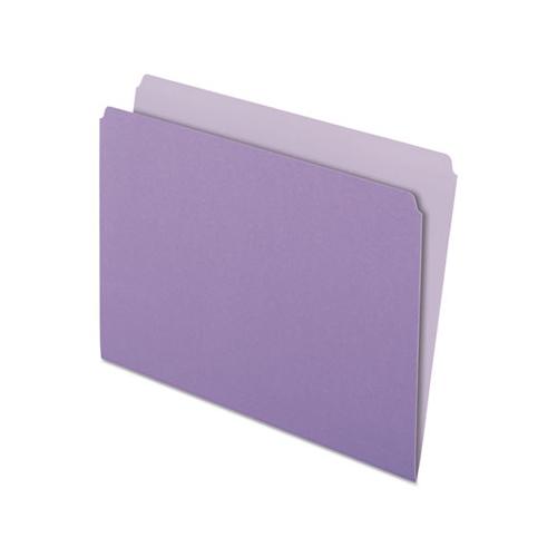 Colored File Folders, Straight Tab, Letter Size, Lavender-light Lavender, 100-box