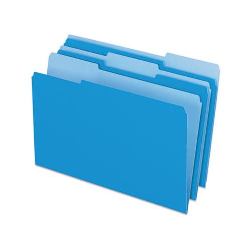 Colored File Folders, 1-3-cut Tabs, Legal Size, Blue-light Blue, 100-box