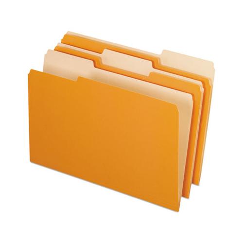 Colored File Folders, 1-3-cut Tabs, Legal Size, Orange-light Orange, 100-box