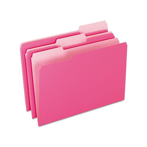 Colored File Folders, 1-3-cut Tabs, Legal Size, Pink-light Pink, 100-box