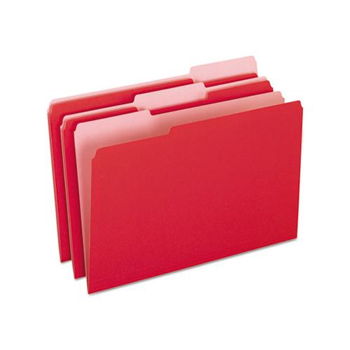 Colored File Folders, 1-3-cut Tabs, Legal Size, Red-light Red, 100-box