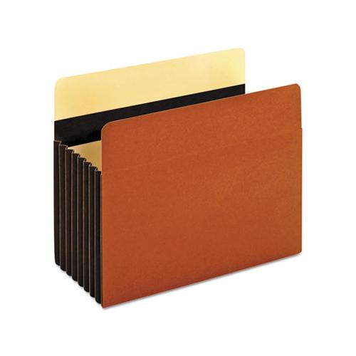 Heavy-duty File Pockets, 7" Expansion, Letter Size, Redrope, 5-box