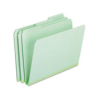 Pressboard Expanding File Folders, 1-3-cut Tabs, Letter Size, Green, 25-box