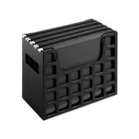 Desktop File With Hanging Folders, Letter Size, 6" Long, Black