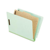 End Tab Classification Folders, 1 Divider, Letter Size, Pale Green, 10-box