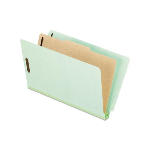 End Tab Classification Folders, 1 Divider, Legal Size, Pale Green, 10-box