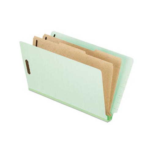 End Tab Classification Folders, 2 Dividers, Legal Size, Pale Green, 10-box