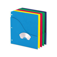 Pocket Project Folders, 3-hole Punched, Letter Size, Assorted Colors, 10-pack