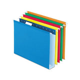 Extra Capacity Reinforced Hanging File Folders With Box Bottom, Letter Size, 1-5-cut Tab, Assorted, 25-box