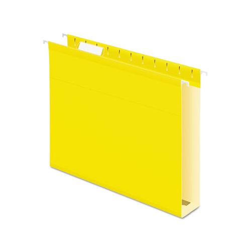 Extra Capacity Reinforced Hanging File Folders With Box Bottom, Letter Size, 1-5-cut Tab, Yellow, 25-box