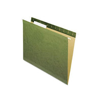 Reinforced Hanging File Folders, Letter Size, Straight Tab, Standard Green, 25-box