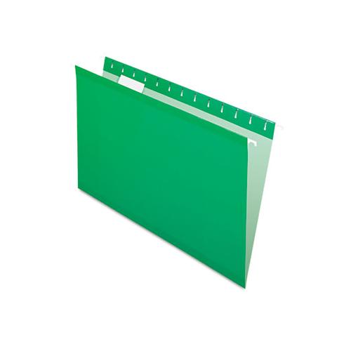 Colored Reinforced Hanging Folders, Legal Size, 1-5-cut Tab, Bright Green, 25-box