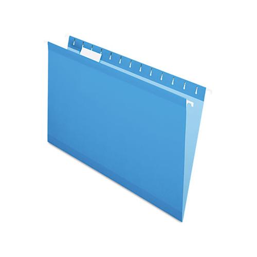 Colored Reinforced Hanging Folders, Legal Size, 1-5-cut Tab, Blue, 25-box