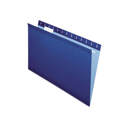 Colored Reinforced Hanging Folders, Legal Size, 1-5-cut Tab, Navy, 25-box