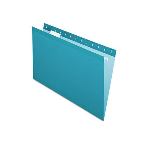 Colored Reinforced Hanging Folders, Legal Size, 1-5-cut Tab, Teal, 25-box