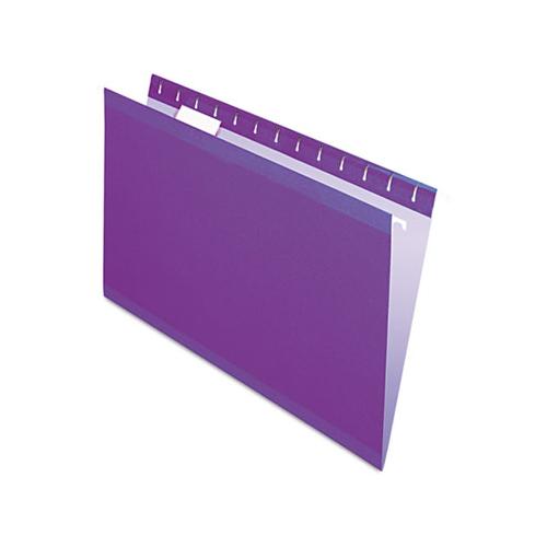 Colored Reinforced Hanging Folders, Legal Size, 1-5-cut Tab, Violet, 25-box