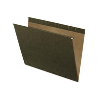 Reinforced Hanging File Folders, Large Format Size, Straight Tab, Standard Green, 25-box