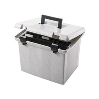 Portable File Boxes, Letter Files, 13.88" X 14" X 11.13", Granite