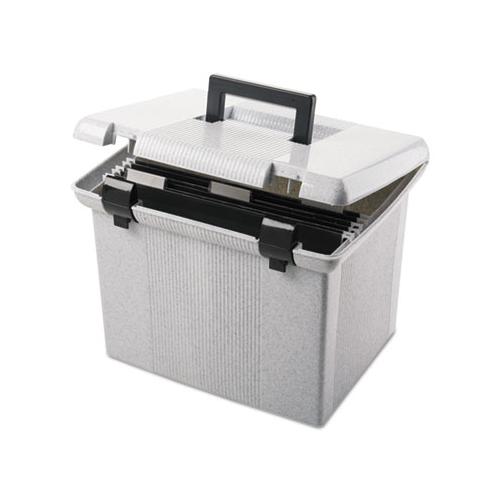 Portable File Boxes, Letter Files, 13.88" X 14" X 11.13", Granite