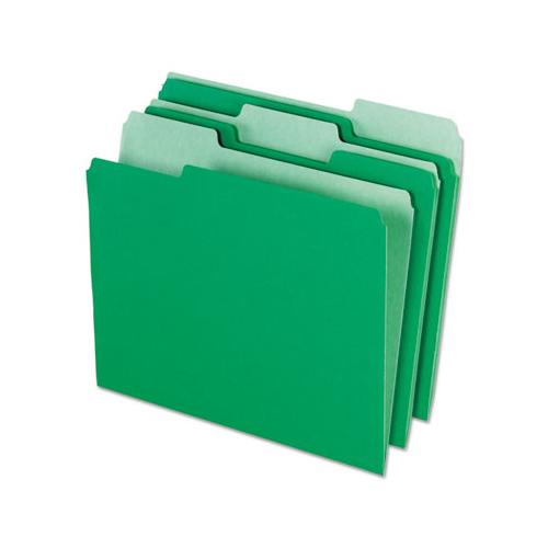 Interior File Folders, 1-3-cut Tabs, Letter Size, Bright Green, 100-box