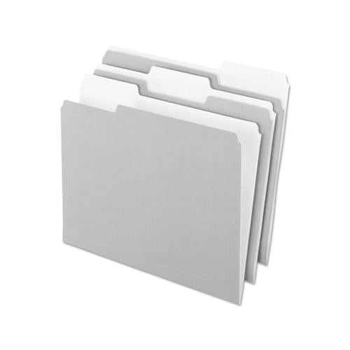 Interior File Folders, 1-3-cut Tabs, Letter Size, Gray, 100-box