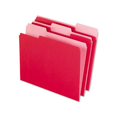 Interior File Folders, 1-3-cut Tabs, Letter Size, Red, 100-box
