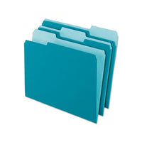 Interior File Folders, 1-3-cut Tabs, Letter Size, Teal, 100-box