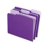 Interior File Folders, 1-3-cut Tabs, Letter Size, Violet, 100-box