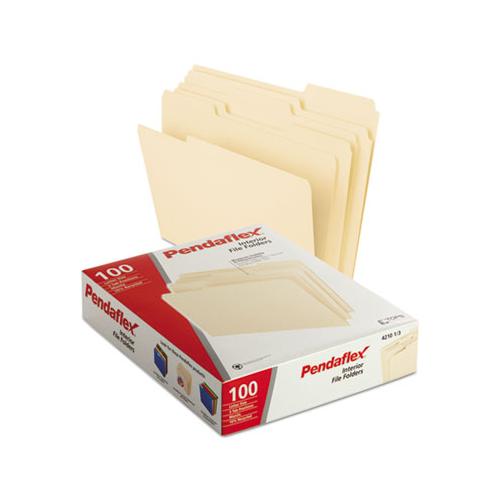 Interior File Folders, 1-3-cut Tabs, Letter Size, Manila, 100-box