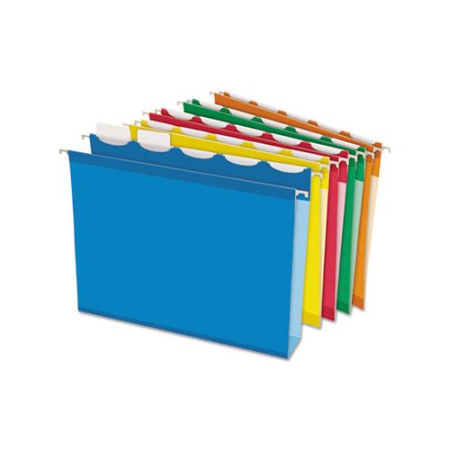 Ready-tab Extra Capacity Reinforced Colored Hanging Folders, Letter Size, 1-5-cut Tab, Assorted, 20-box
