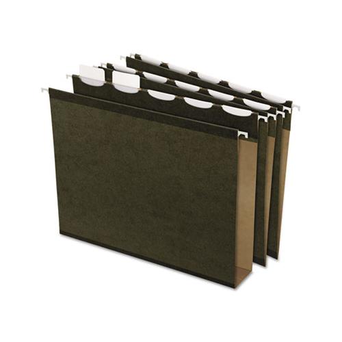 Ready-tab Extra Capacity Reinforced Colored Hanging Folders, Letter Size, 1-5-cut Tab, Standard Green, 20-box