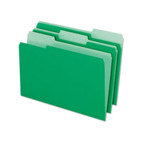 Interior File Folders, 1-3-cut Tabs, Legal Size, Green, 100-box