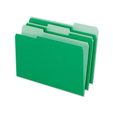 Interior File Folders, 1-3-cut Tabs, Legal Size, Green, 100-box