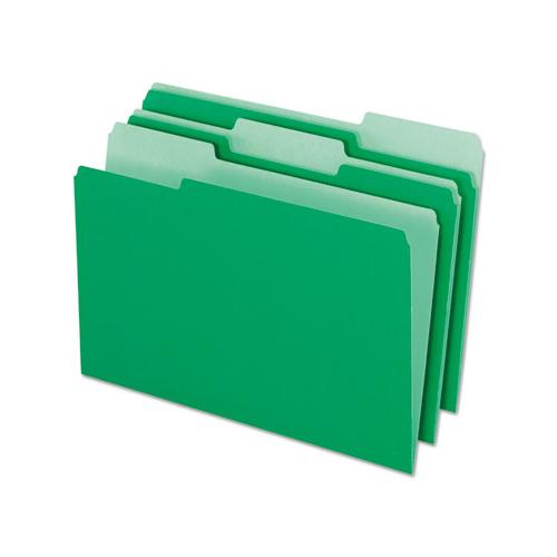 Interior File Folders, 1-3-cut Tabs, Legal Size, Green, 100-box