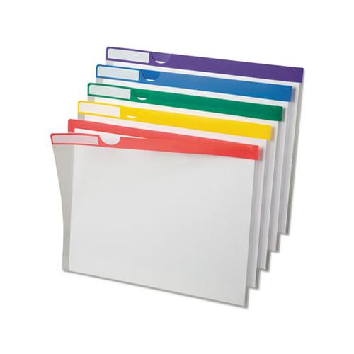 Clear Poly Index Folders, Letter Size, Assorted Colors, 10-pack