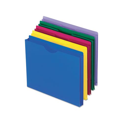 Poly File Jackets, Straight Tab, Letter Size, Assorted Colors, 10-pack