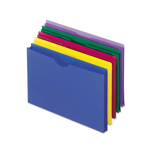 Poly File Jackets, Straight Tab, Legal Size, Assorted Colors, 5-pack