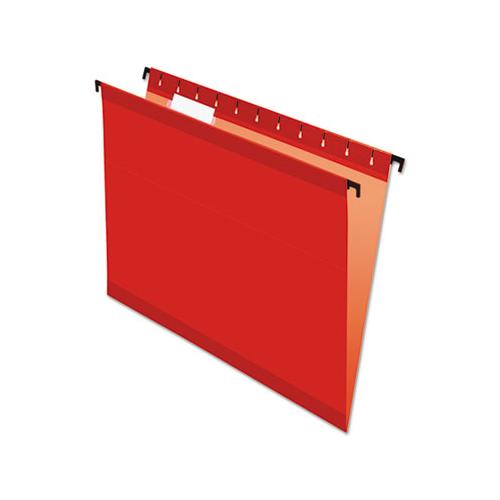 Surehook Hanging Folders, Letter Size, 1-5-cut Tab, Red, 20-box
