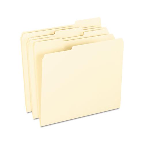 Smart Shield Top Tab File Folders, 1-3-cut Tabs, Letter Size, Manila, 100-box