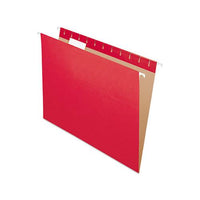 Colored Hanging Folders, Letter Size, 1-5-cut Tab, Red, 25-box