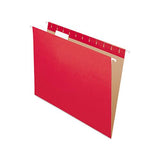 Colored Hanging Folders, Letter Size, 1-5-cut Tab, Red, 25-box