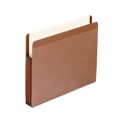 Premium Reinforced Expanding File Pockets, 3.5" Expansion, Letter Size, Red Fiber, 10-box