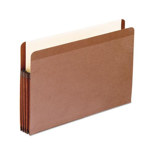 Premium Reinforced Expanding File Pockets, 3.5" Expansion, Legal Size, Red Fiber, 10-box