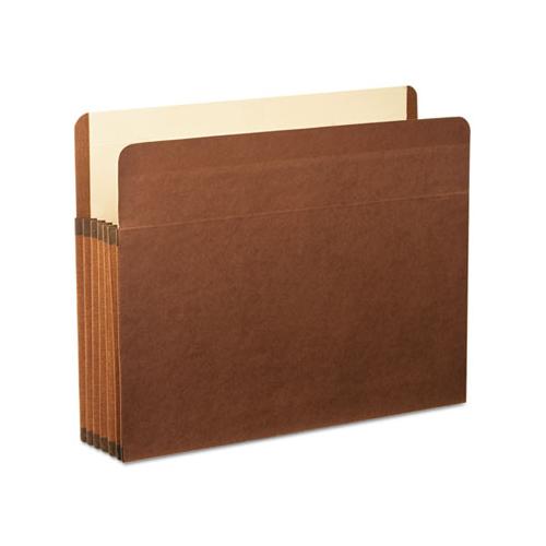Premium Reinforced Expanding File Pockets, 5.25" Expansion, Letter Size, Red Fiber, 5-box