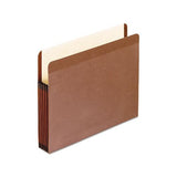 Premium Reinforced Expanding File Pockets, 5.25" Expansion, Legal Size, Red Fiber, 5-box