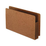Heavy-duty End Tab File Pockets, 5.25" Expansion, Legal Size, Red Fiber, 10-box