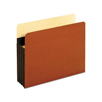 Heavy-duty File Pockets, 3.5" Expansion, Letter Size, Redrope, 10-box